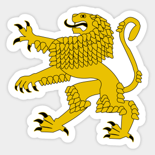 Heraldic Rampant Lion (Gold) Sticker